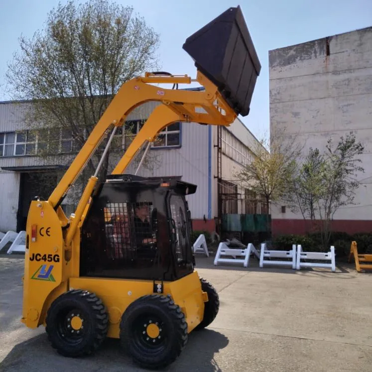 Erathmoving Machine Wheel Skid Steer 50HP Jc45 Skid Loader with Multi-Function Attachments Hot Sale