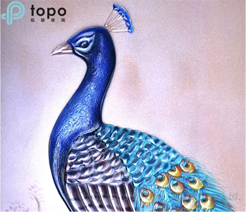 Un style moderne trempé Glass-Painting Peafowls (MR-YB6-2030)