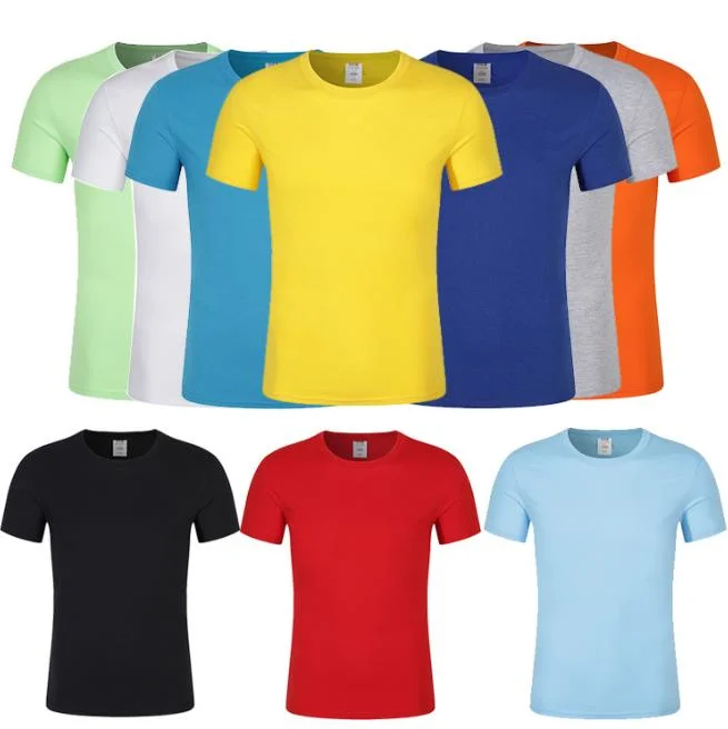 O logotipo personalizado de cores simples homens ao redor do pescoço Slim Fit camisetas