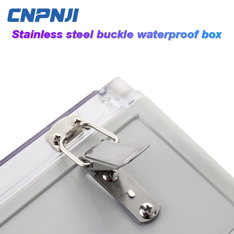 IP65 ABS Outdoor Plastic Waterproof Junction Box Transparent Cover Hinge Type 100*150*70