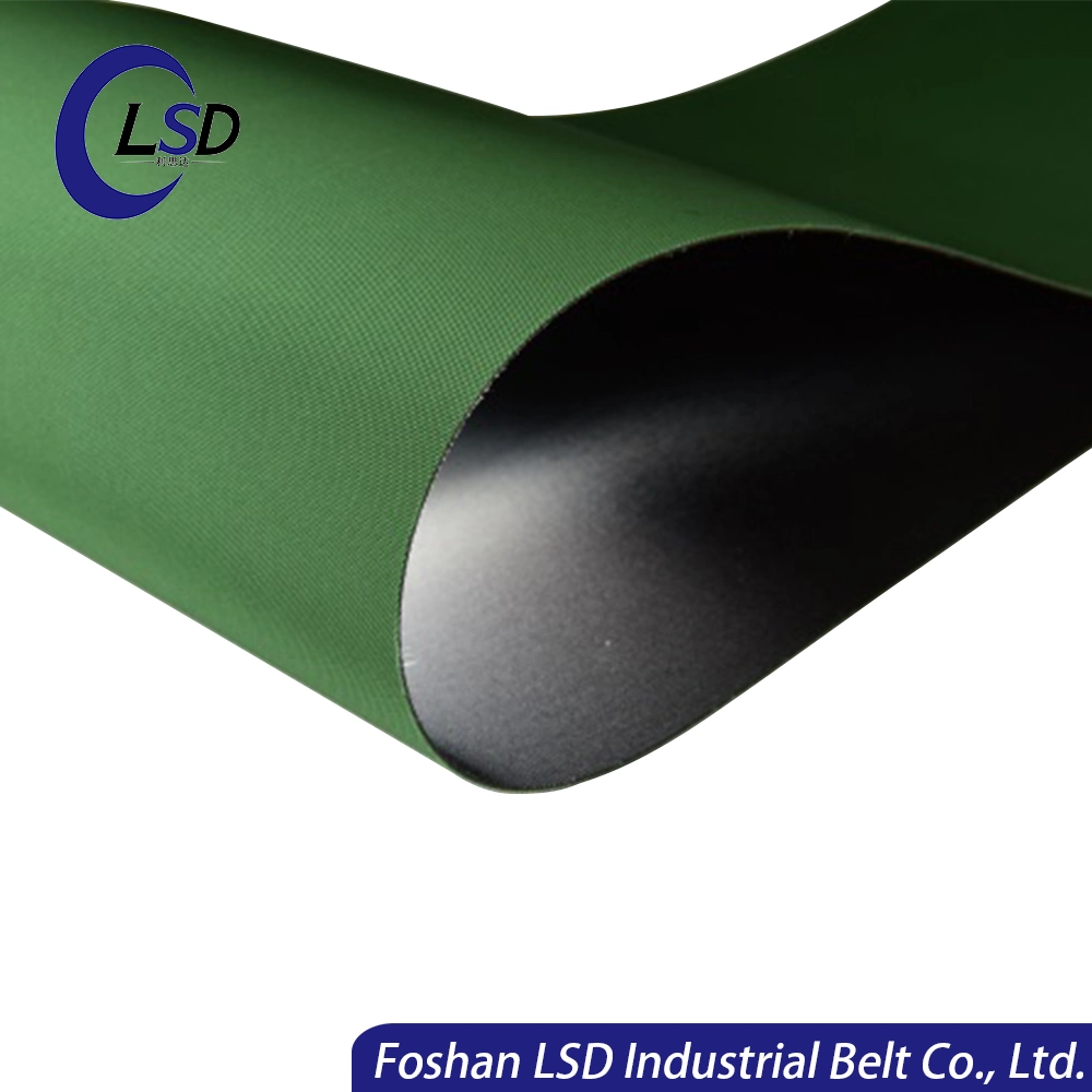 Customized 1.5mm 2mm 3mm 4mm 5mm Thickness Green Anti-Static Flame-Retardant High Temperature-Resistance Wear-Resistant PVC Flat Transmission Belt