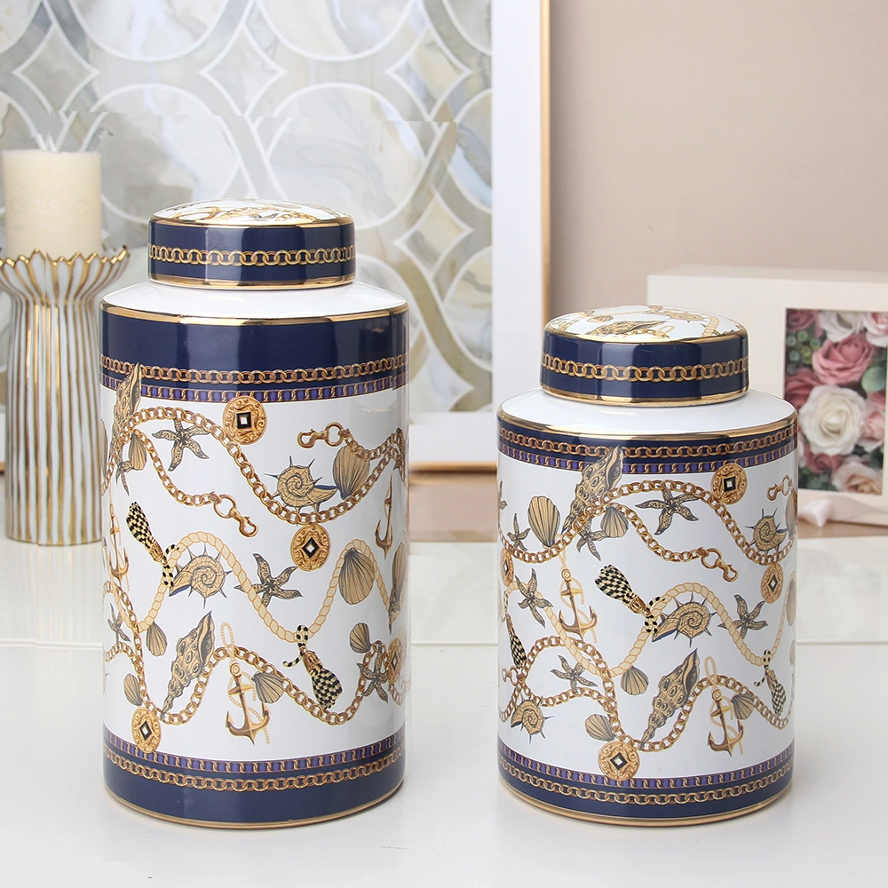 J223 High quality/High cost performance  Ceramic Flower Jar 10.6 Inch Home Decor Porcelain Storage Coffee Honey Jar Sets Inter Decoration for Hotel