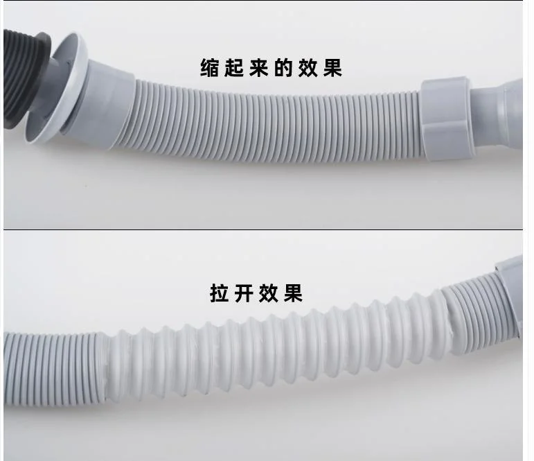 Factory Price Gray Plastic Flexible Sink Hose Drain for Wash Basin Kitchen Sink The Water Pipe