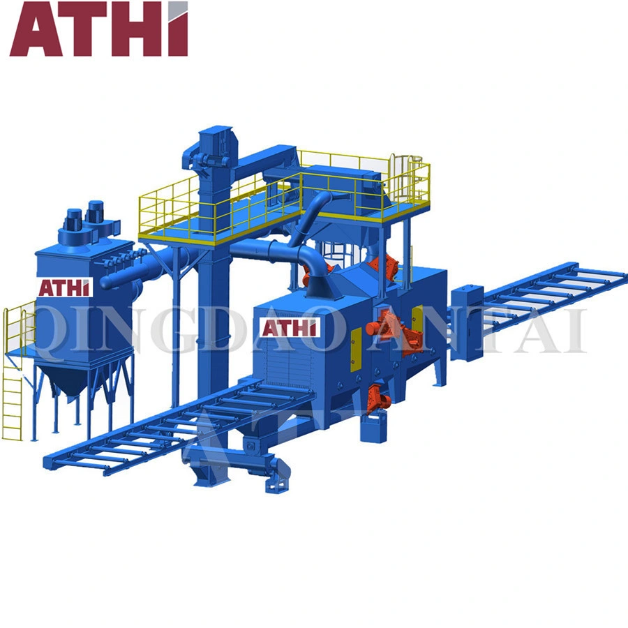 Q69 Tipo de túnel de chapa de aço da estrutura de aço Granalhagem Máquina de Pintura