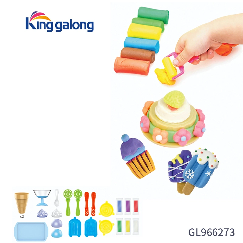 Los niños juguetes Playdough herramienta inteligente de lodo serie Kit de maletín de arcilla de color caramelo Plastilina para DIY