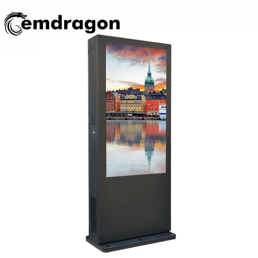 Air Conditioner Vertical Screen Floor Outdoor Advertising Machine 65 Inch Touch Screen Advertising Board Floor Standing TFT Advertisement Board Internet