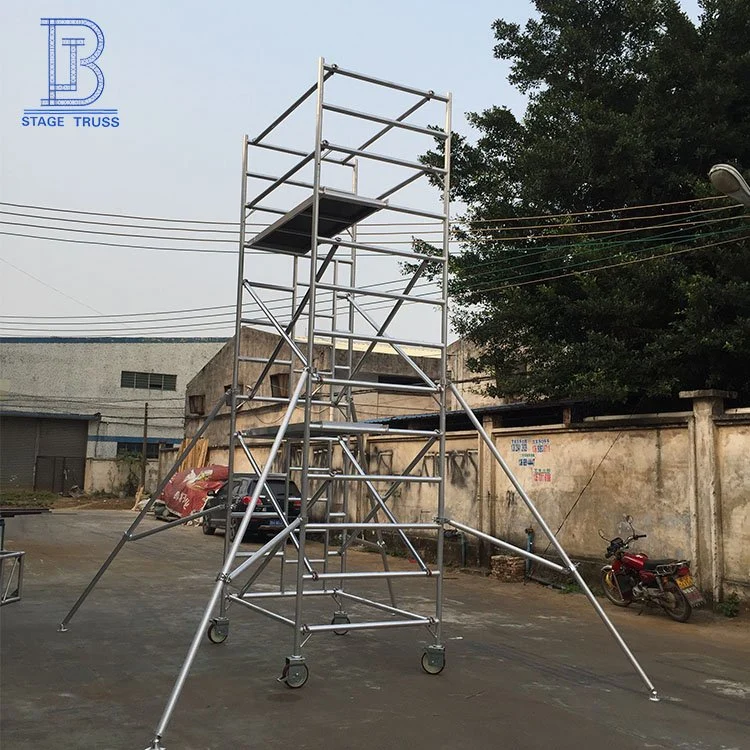 Outdoor Double Width Aluminum Mobile Scaffolding Tower for Sale