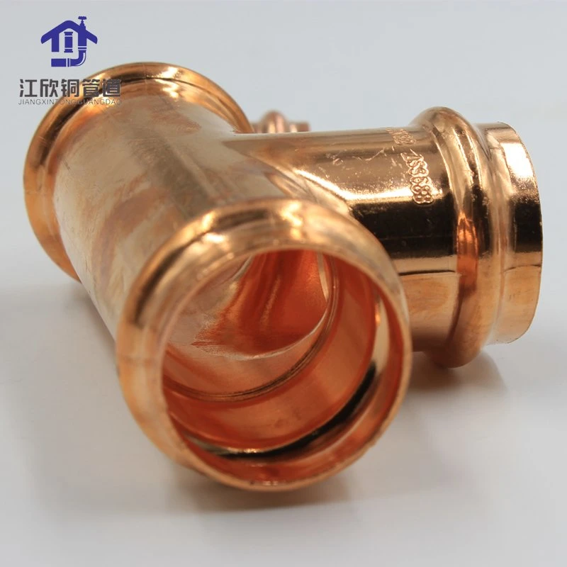 Copper Tee Equal Press-Fit Dn15 for Gas and Water