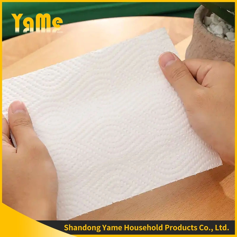 Popular Sale Eco-Friendly Disposable Wood Pulp Roll Paper Kitchen 2 Ply Kitchen Paper Towel