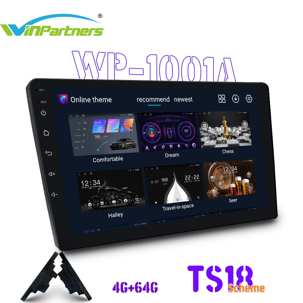 4G+64G de 10 pulgadas, todos en un equipo reproductor de MP3 para coche Bluetooth GPS DSP Android Wp1001A