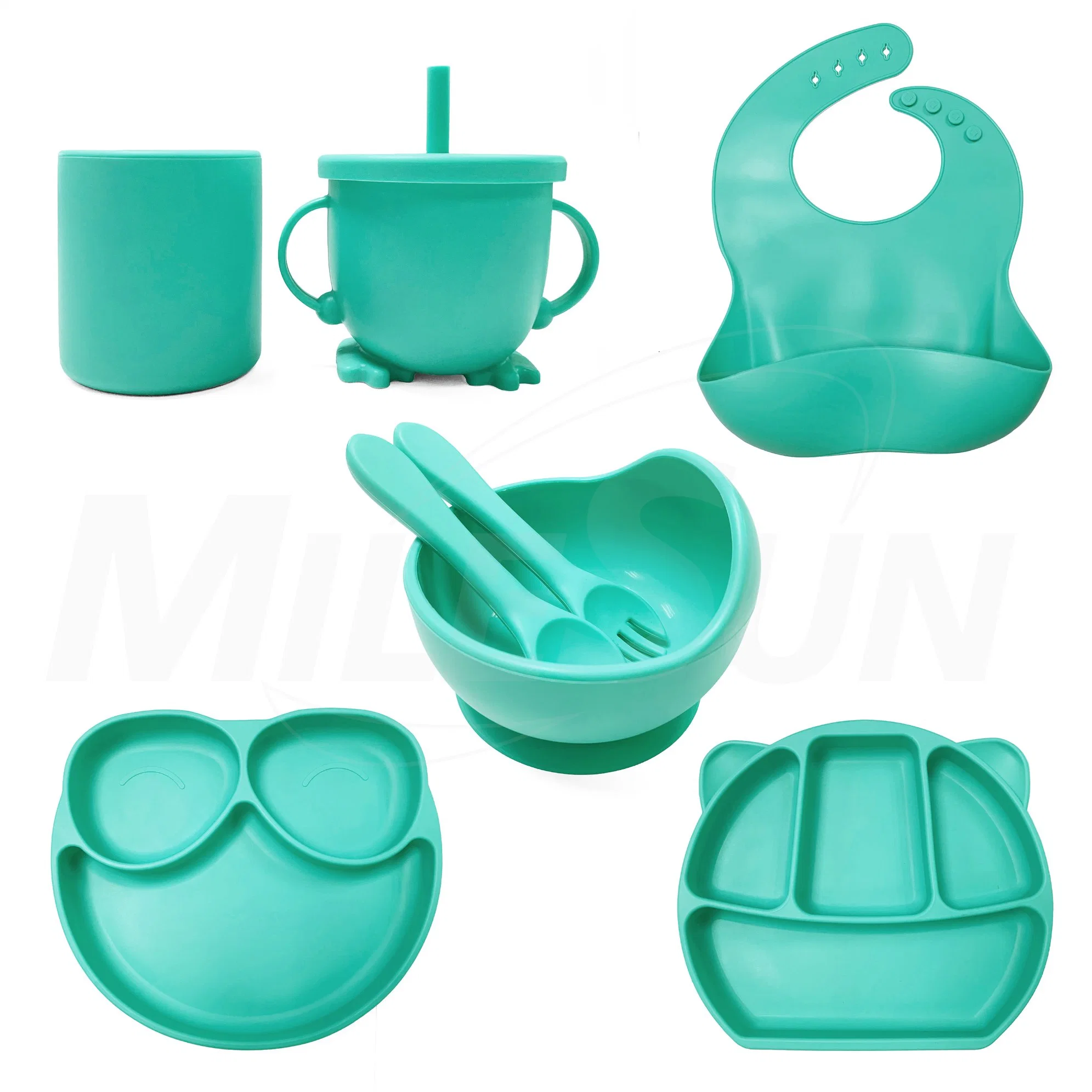 Silicone Tableware Baby Suction Bowls with Spoon First Stage Self Feeding