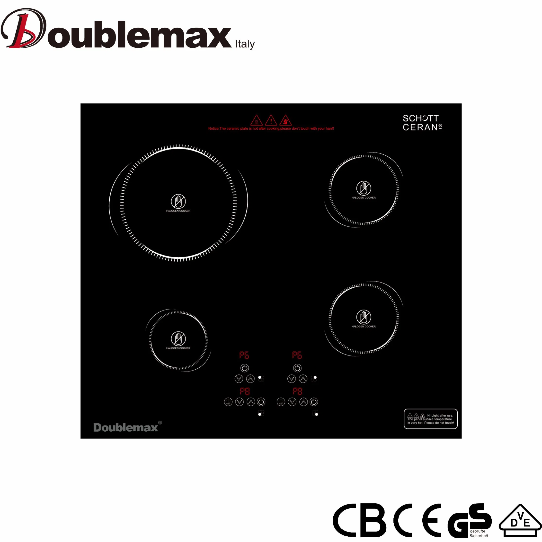 2000W Built-in Type Touch Contronl Pure Copper Heat Coil 3burner Induction Cooker