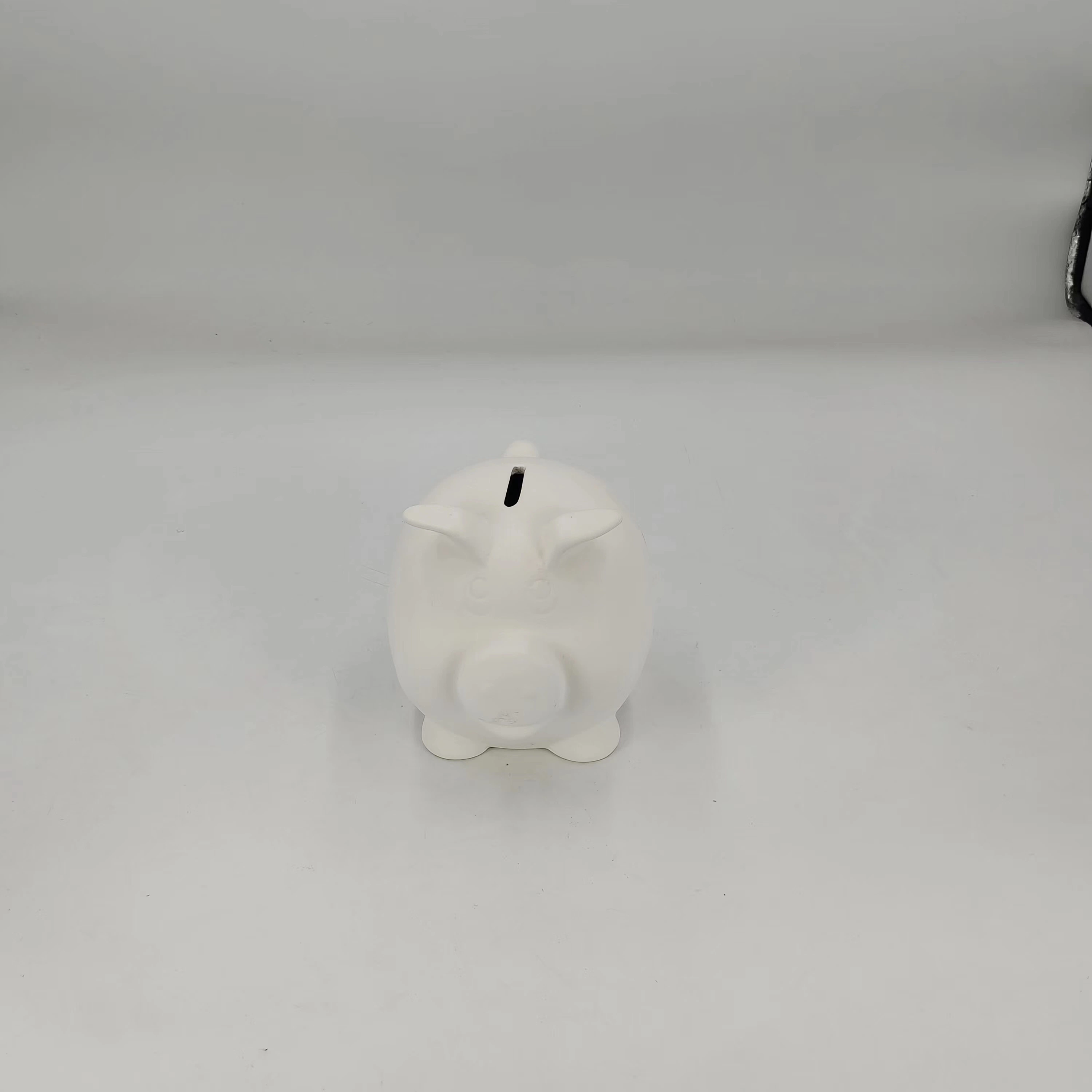 Hand-Painted Cute Little Pig White Ceramic