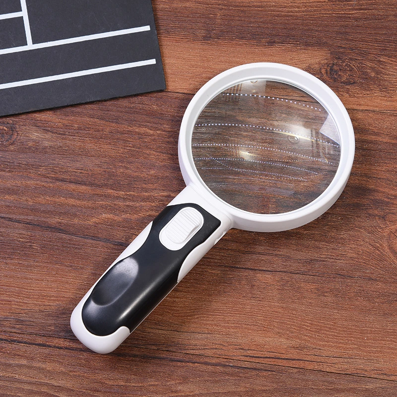 LED Illuminated Lens Lighted Magnifier Handheld Magnifying Glass