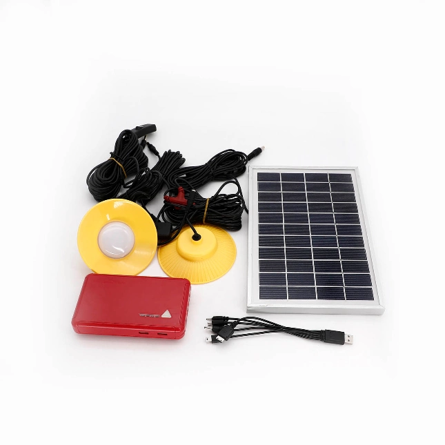 Latest Rechargeable 2 Bright LED Bulbs Solar Lighting Kit System Light with Mobile Phone Charger for Camping