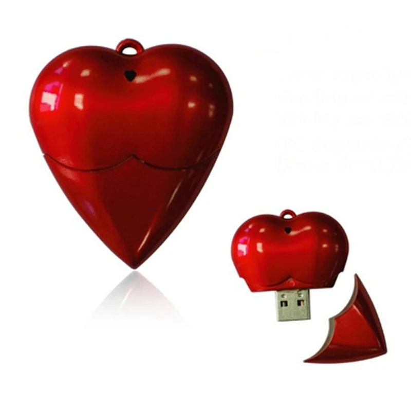 Red Heart USB Flash Drive Pen Drive with Free Logo