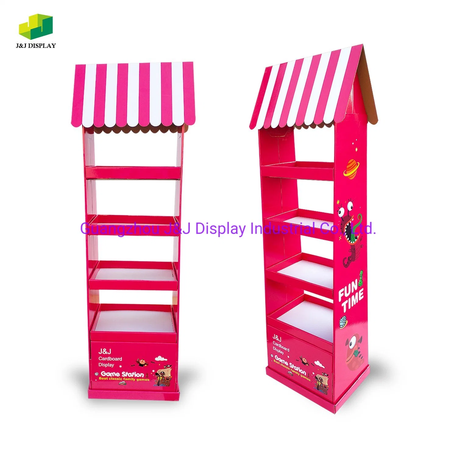 Customized Cardboard Corrugated Paper Promotion Retail Store Advertising Exhibition Pop Foldable Floor Display Stand for Double Mint