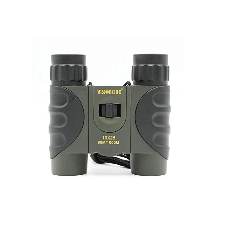 Visionking 10X25 Luz do Teto Binocular à prova de telescópio Fmc-Green Prisma Bak4 Prism Caça Camping Spyglass