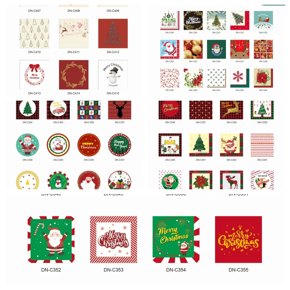 Customization Santa and The Snowman Printed Napkins Restaurant Used Paper Napkin