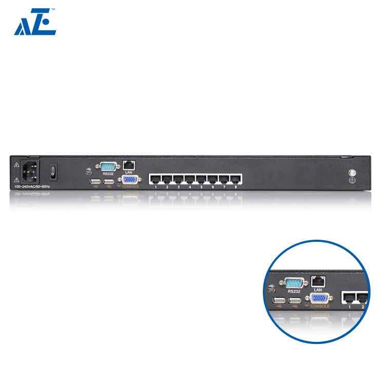 19inch 8-Port Cat5e IP Kvm Switch Rack Mount Console Kvm Switch