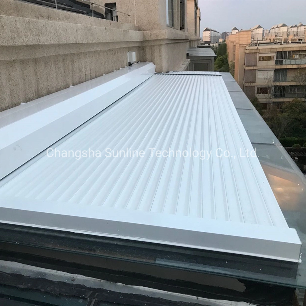 Horizontal Ceiling Aluminum Alloy Electric Rolling Roller Shutter Sunshade on Glass House Roof