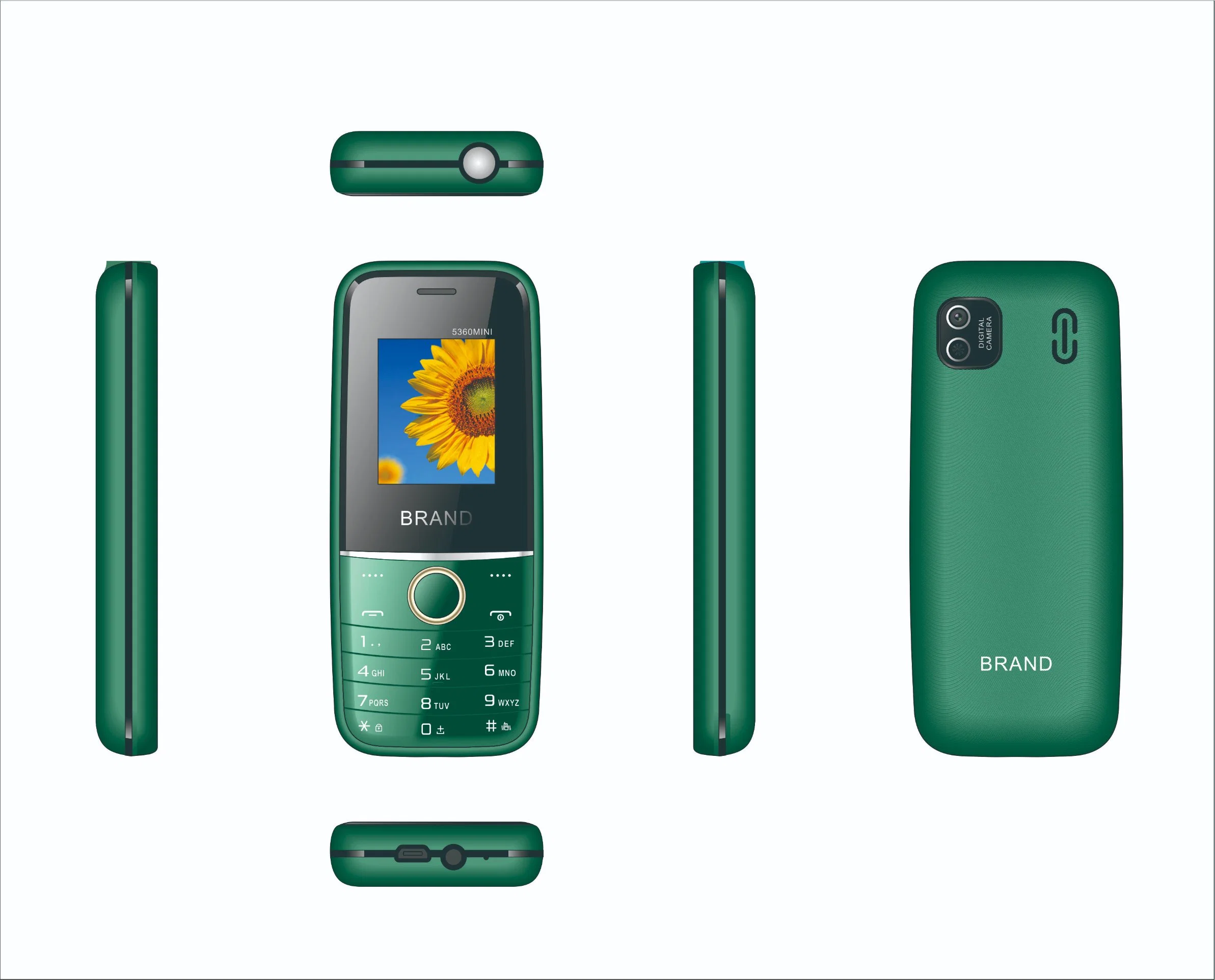 OEM Mini GSM Bar Mobile Phone, Cellphone Feature Phone with Dual SIM Card, FM, Bt, GPRS, Bl-5c Battery