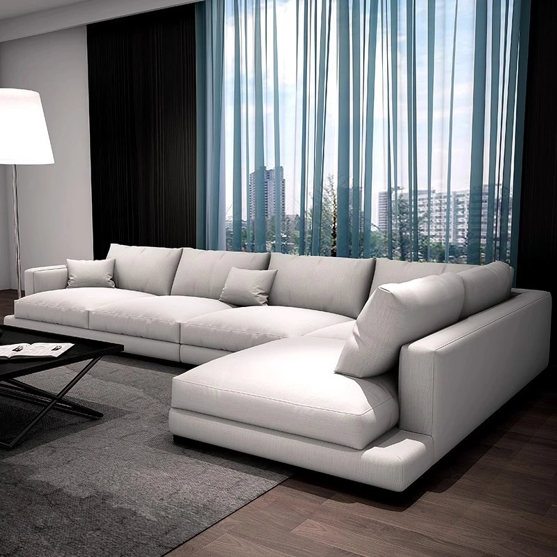 Modernes Wohnzimmer Möbel Sofa Set Nordic Tech Stoff L Formsektionale Sofas