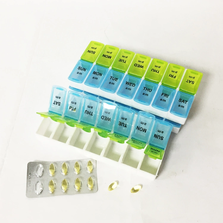 Wholesale/Supplier Detachable Weekly Pill Case 14 Compartment 7 Days Pill Box