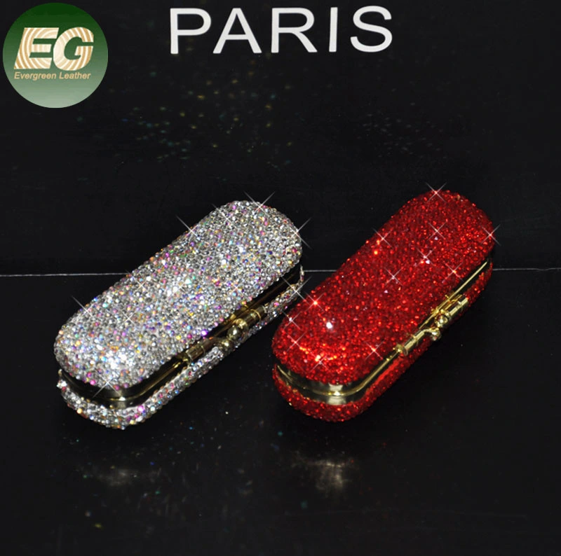 Ea009 Luxus Bling Strass Kosmetische Aufbewahrungsbox für Lippenstifte voll Diamant Frauen Schmuck Kit Kristall Lippenstift Fall Halter Organizer Tasche