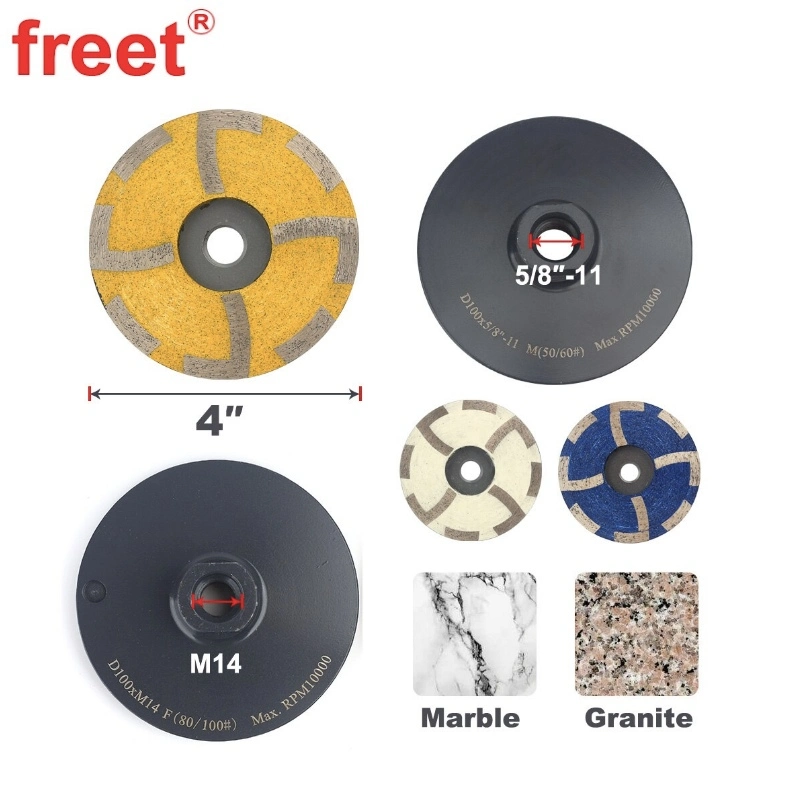 Diamond Tools 100mm Resin Filled Grinding Cup Wheels Iron Based for Concrete