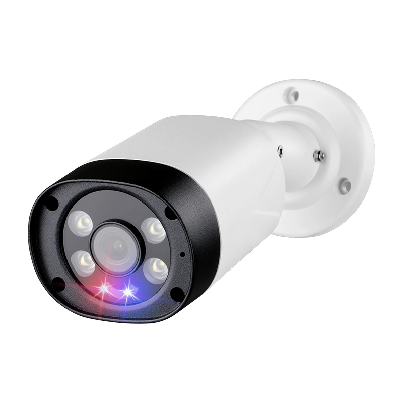 Cámara de seguridad IP CCTV de red PoE Sony Full Color de 5MP con protocolo Hikvision Luz Roja Azul Alarma de Audio Detección de Movimiento