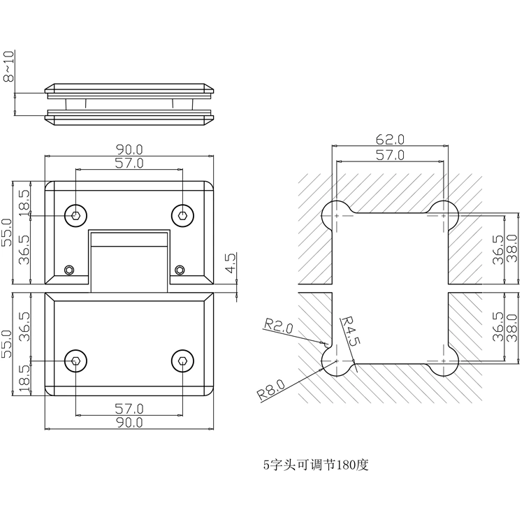 Sliding Glass Shower Door Glass Clamp Clips