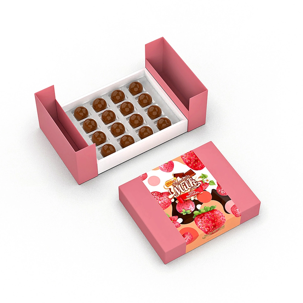 Custom Chocolate Food Packaging Box for Valentine's Christmas Gift Box with Separation Cardboard Art Paper Chocolate Box