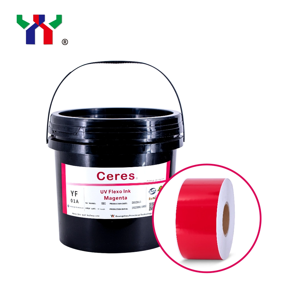 طباعة فائقة الجودة من نوع Ceres قوية قوة لصق الحبر UV/LED Flexo للطباعة على الورق والملصق (مواد PP، PET) ، اللون الأرجواني