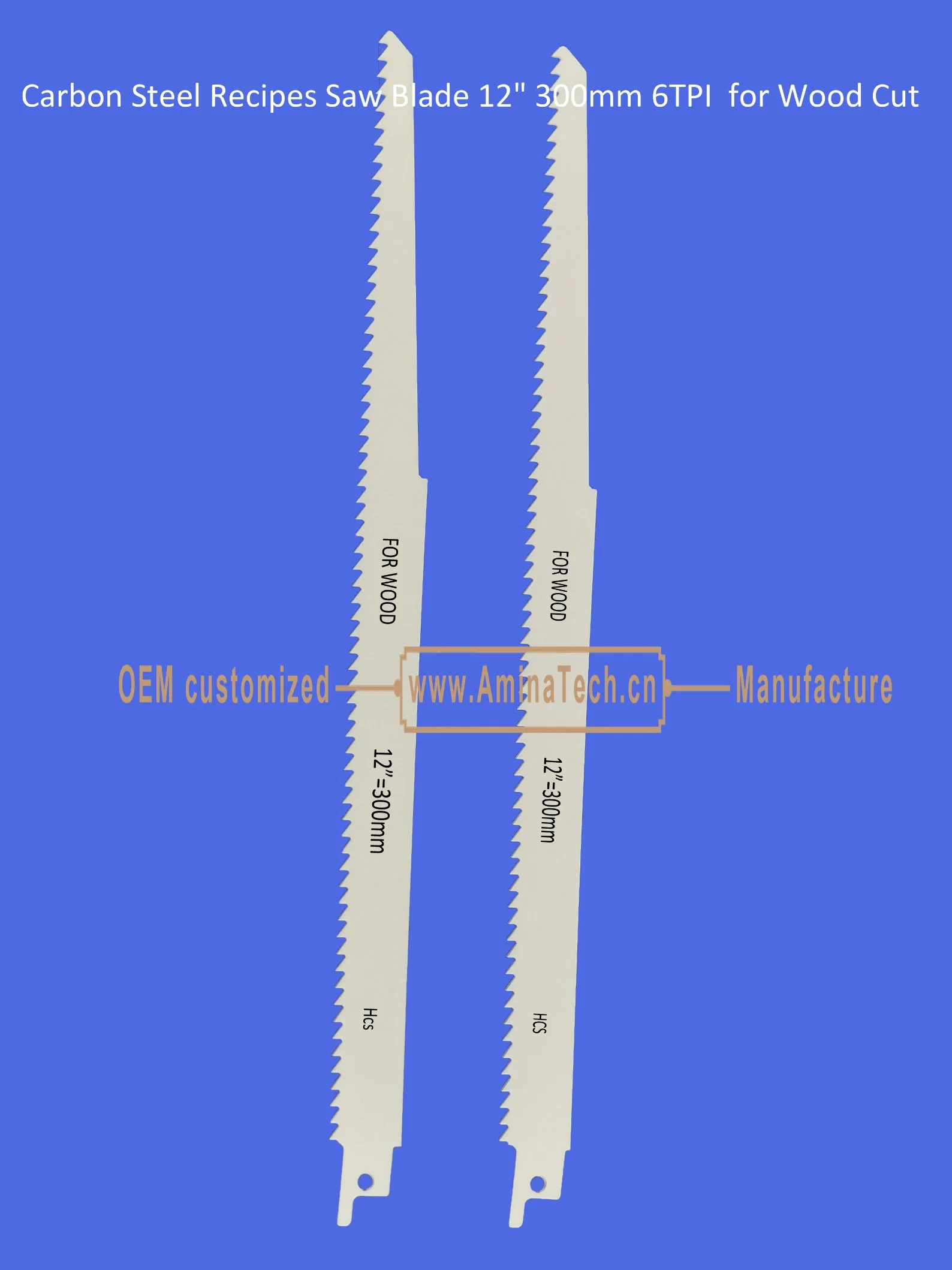 Carbon Steel Rezepte Sägeblatt 12" 300mm 6TPI für Holz Schneiden, Reciprocating, Säbelsäge, Elektrowerkzeuge