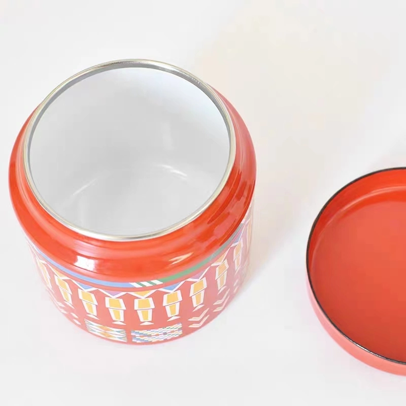 450/750/1100ml Enamel Keeper /Catcher Enamel Metal Steel Food Stortage Pot Candy Jar