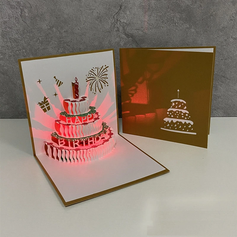 Personnalisés LED 3D'anniversaire de la carte de voeux