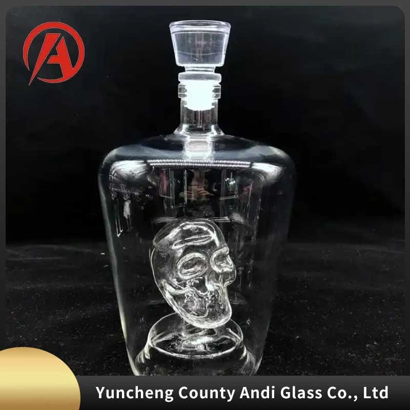 Unique Design Gold Plating High quality/High cost performance  Glass Bottle 200ml Gun Shaped Empty Vodka Whiskey Brandy Alcohol Tequila Glass Bottle