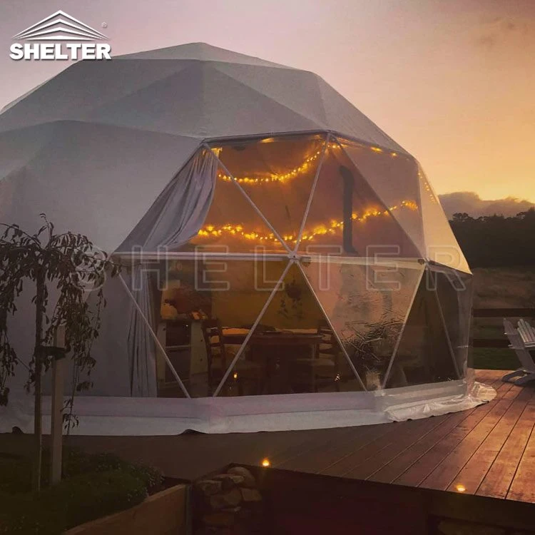 La carpa de techo de PVC impermeable Glamping Dome Hotel de lujo con wc