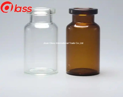 Various Specifications Transparent or Amber Empty Glass Bottle Customized Vial with Lids and Rubber Stoppers