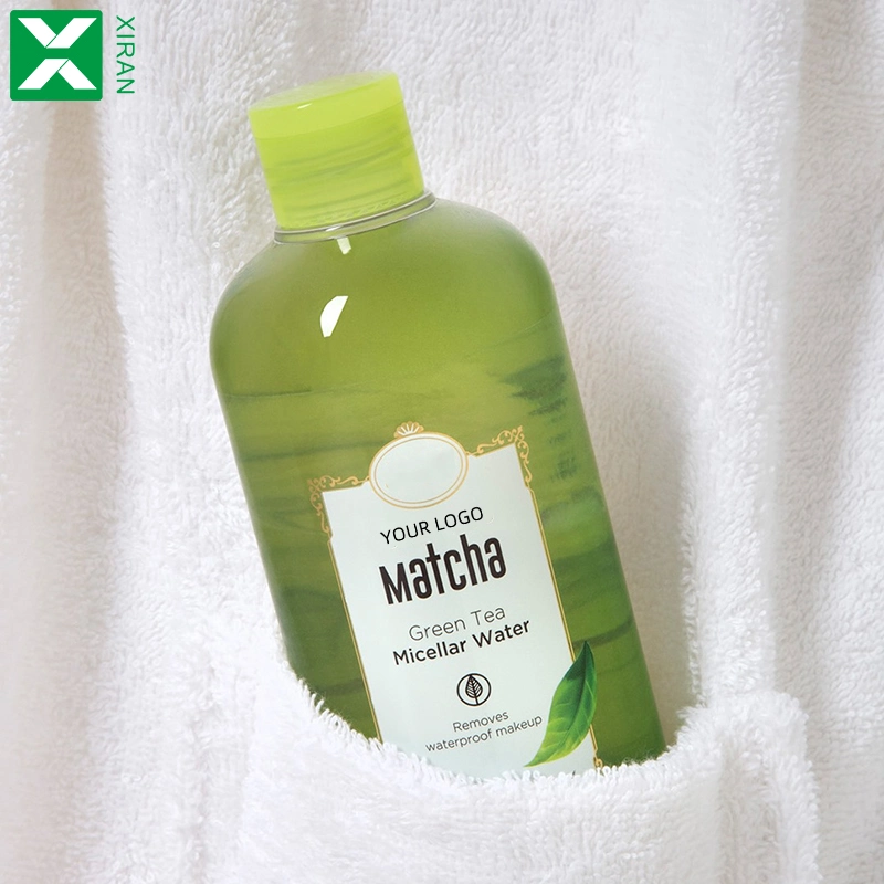 Перед лицом Private Label Логотип зеленого чая Matcha Micellar воды для снятия макияжа