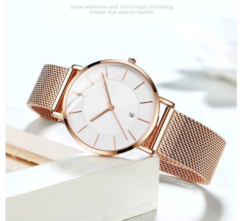 Popular Women Stainless Steel Watch 30m Waterproof Custom Your Own Brand Minimalist Quartz Watch