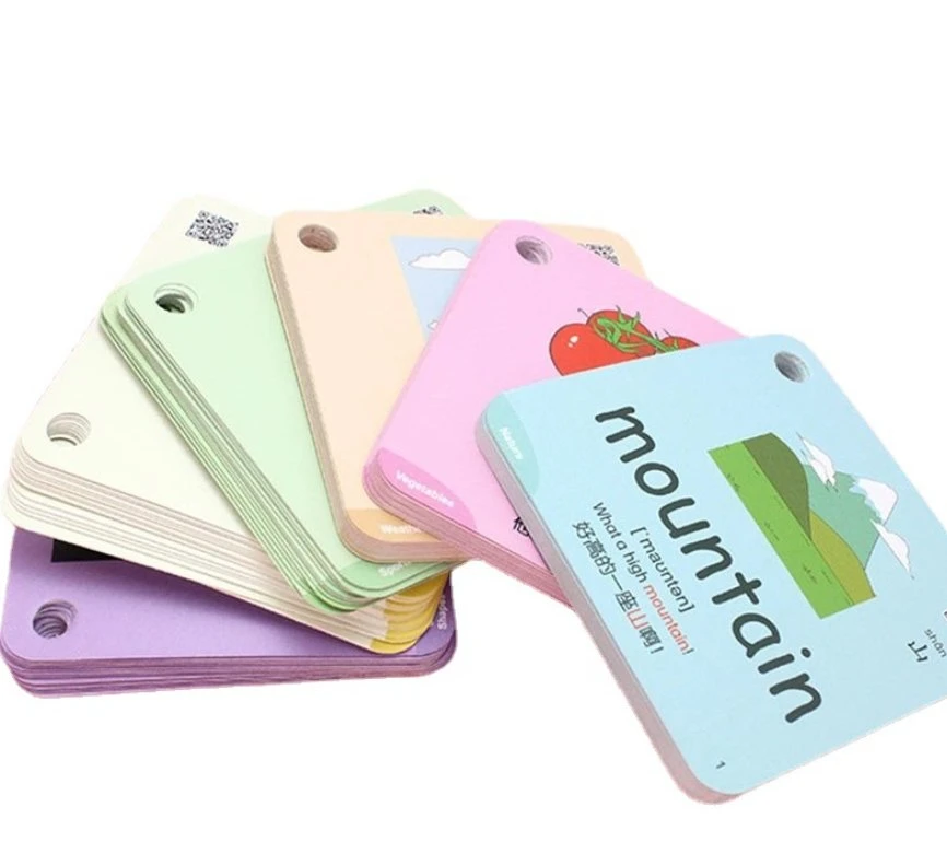 Children Learning Cards Game Decks Customized Big Size Educational Memory Cards