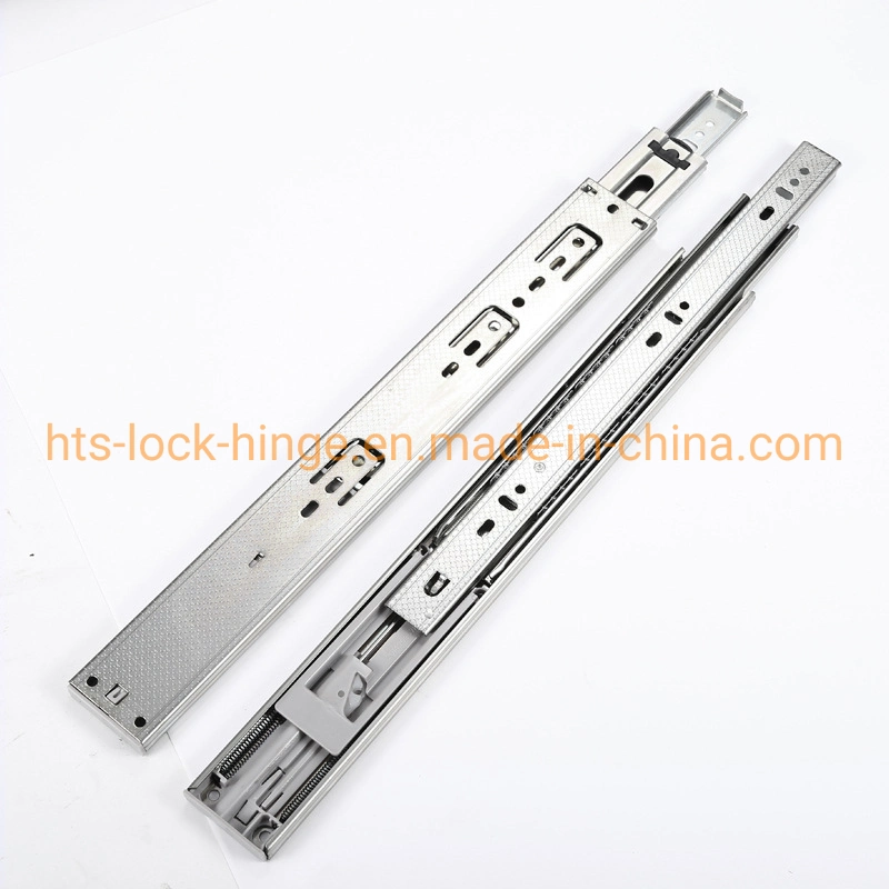 Furniture Hardware New Products Stainless Steel 304 35-45mm Three Fold Ball Bearing Soft Self Close Telescopic Kitchen Cabient Rail Full Extension Drawer Slides