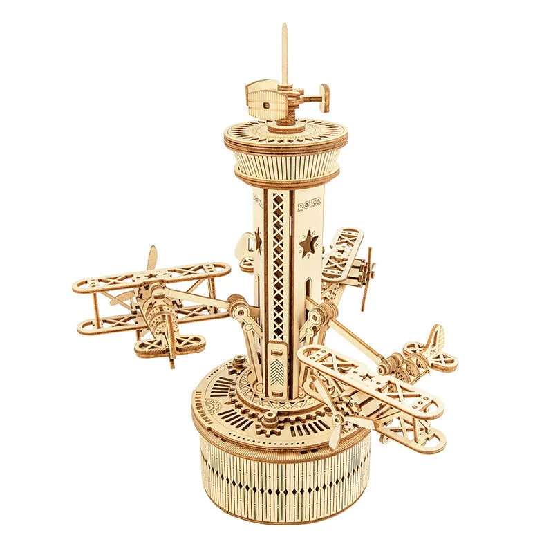 Airplane-Control Tower Assemble Wooden Puzzle Toy