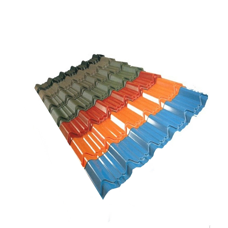 Prepainted Roof Sheets Tiles PPGI Ral Color Coated Metal Building Roofing Material 20 Gauge Bwg34 Gi Galvanized Colored Corrugated Steel Roofing Sheet