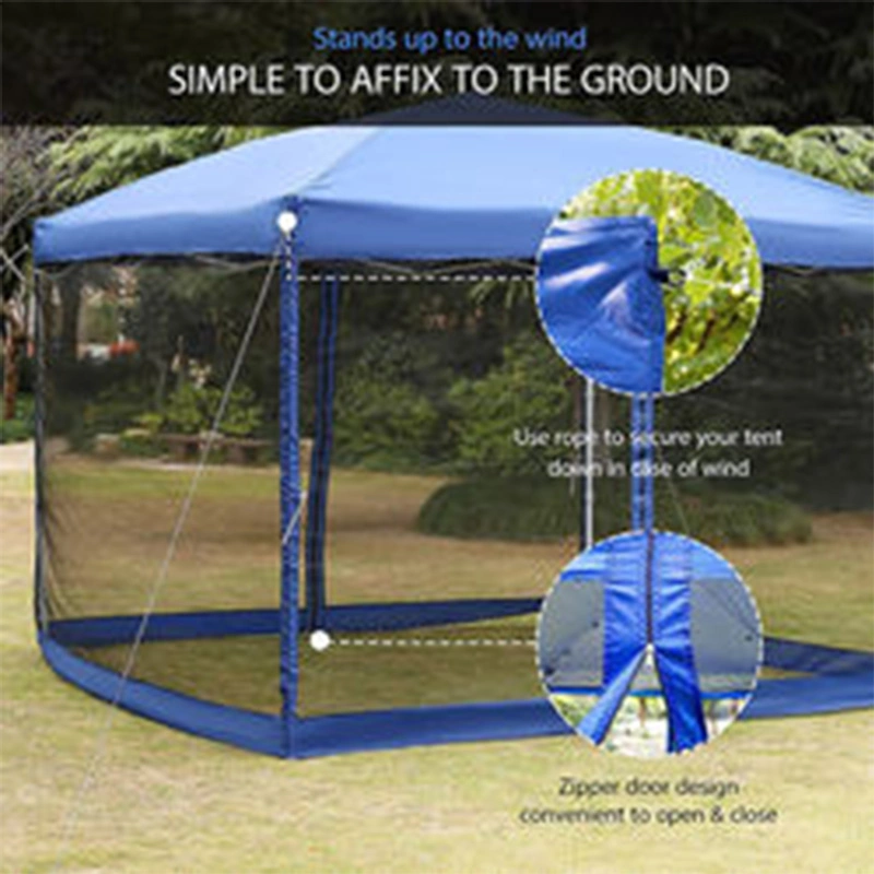 Custom Outdoor Easy Pop up Canopy Beach Backyard Tent 10 X 10 FT with Mesh Sidewalls Mosquito Net