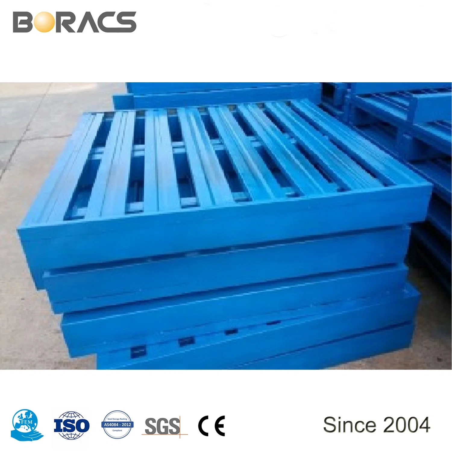 Robuste 4-polige Einstiegstyp und Rack mit einfacher Ausführung Verwenden Sie Standard Durable Single Face Pallet Steel verstärkte Fabrik für Rack Pallet Steel