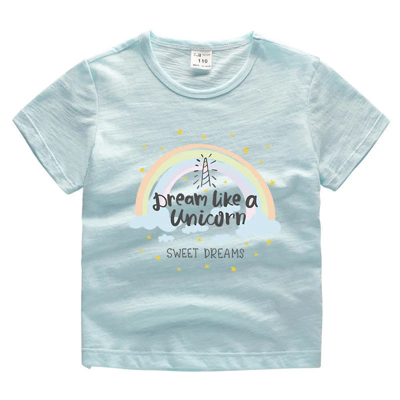 Summer Children's T-Shirts Short Sleeve Breathable 100% Cotton Kid Wear