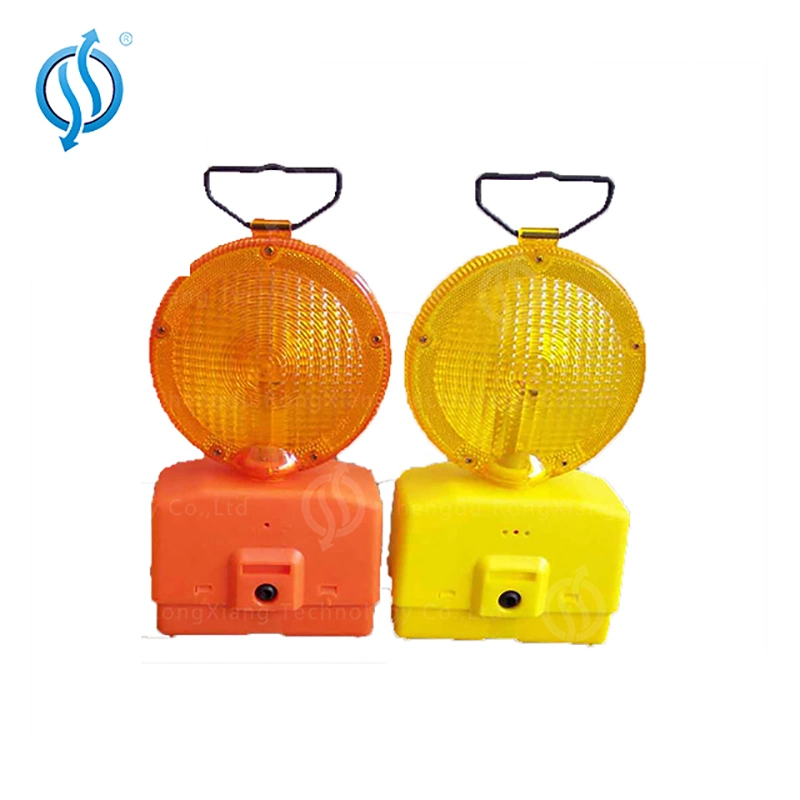 2-Sided Visibility Amber Type LED Battery Power Warning Lights Barricade Traffic Signal Flashing